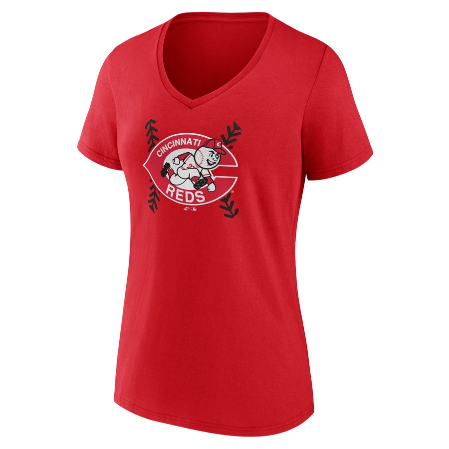 Women's Cincinnati Reds Red Cooperstown Collection Custom Fastball V ...