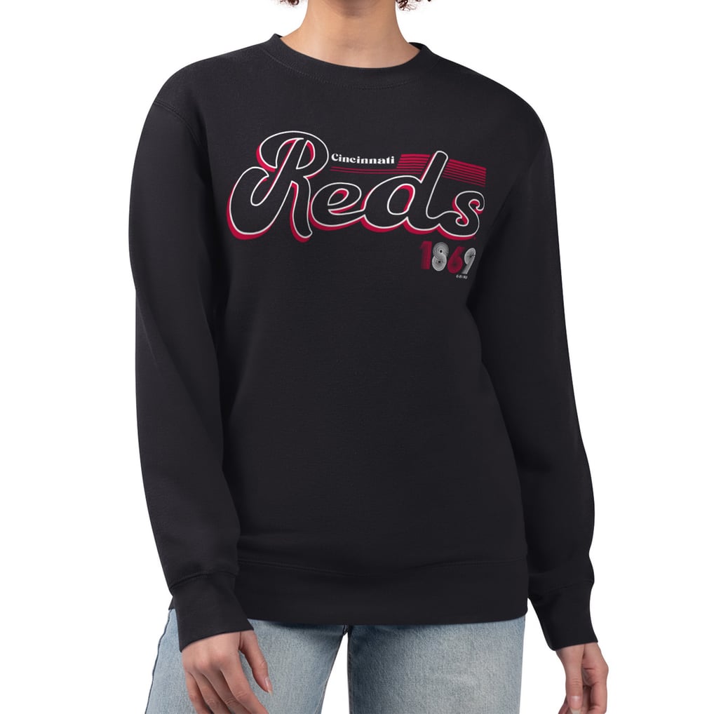 Cincinnati Reds Script Images Women's Cincinnati Reds Starter Black Groovy Script Team Fleece ...
