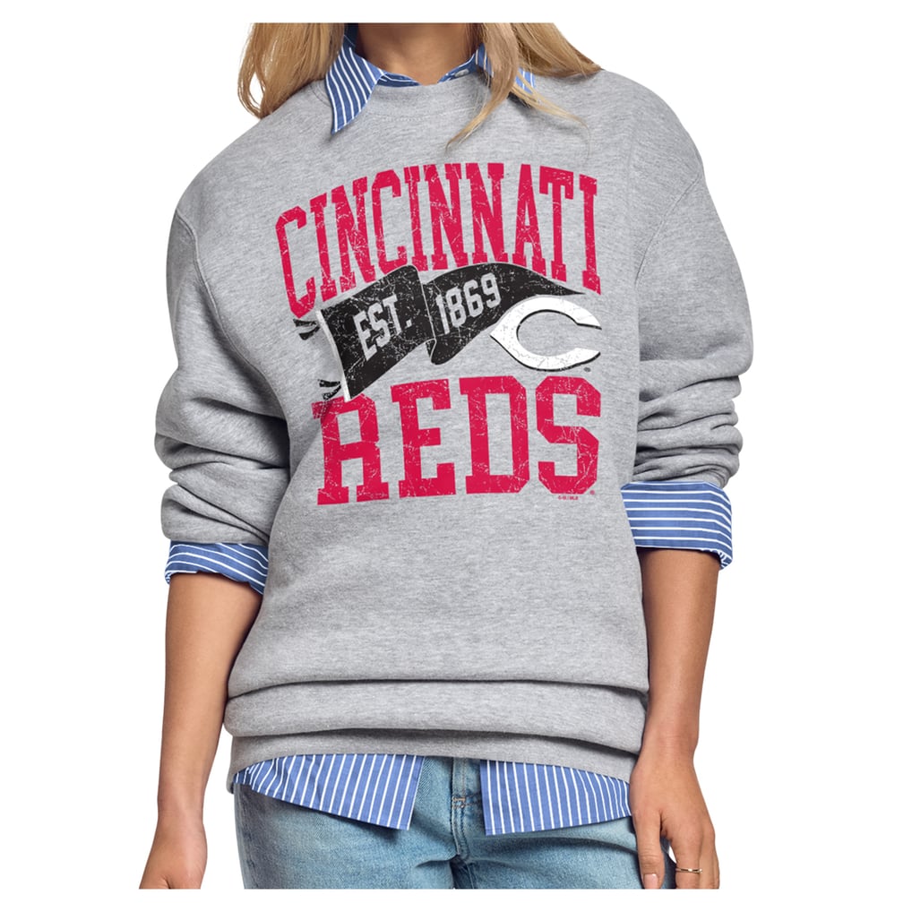 Cincinnati Reds Starter Women's Pennant Flag Fleece Sweatshirt - Gray