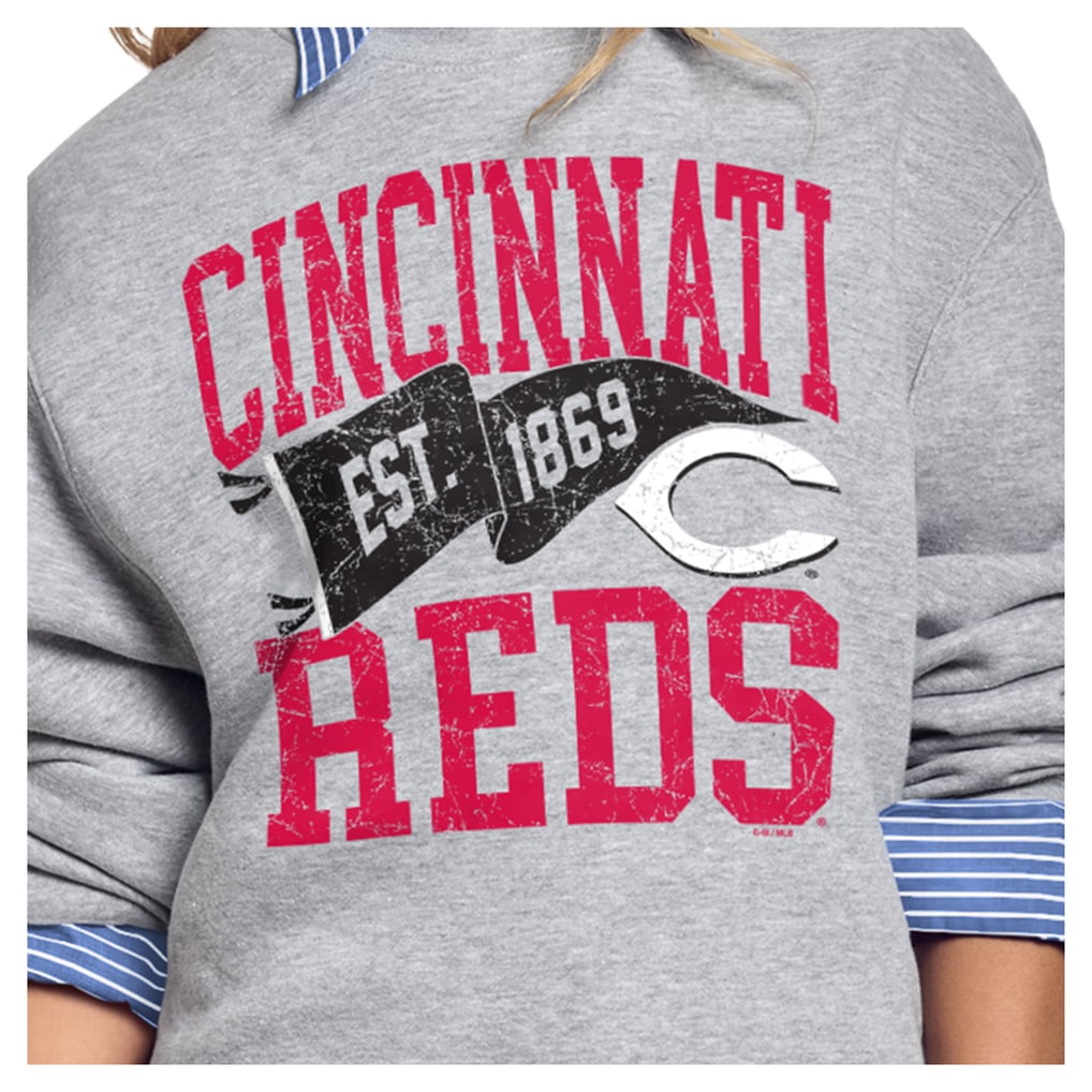 Cincinnati Reds Starter Women's Pennant Flag Fleece Sweatshirt - Gray