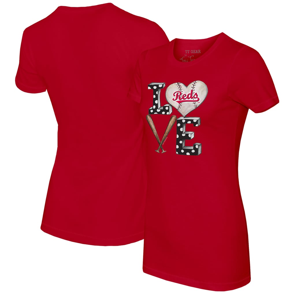 Cincinnati Reds Tiny Turnip Women's Baseball Love T-Shirt - Red