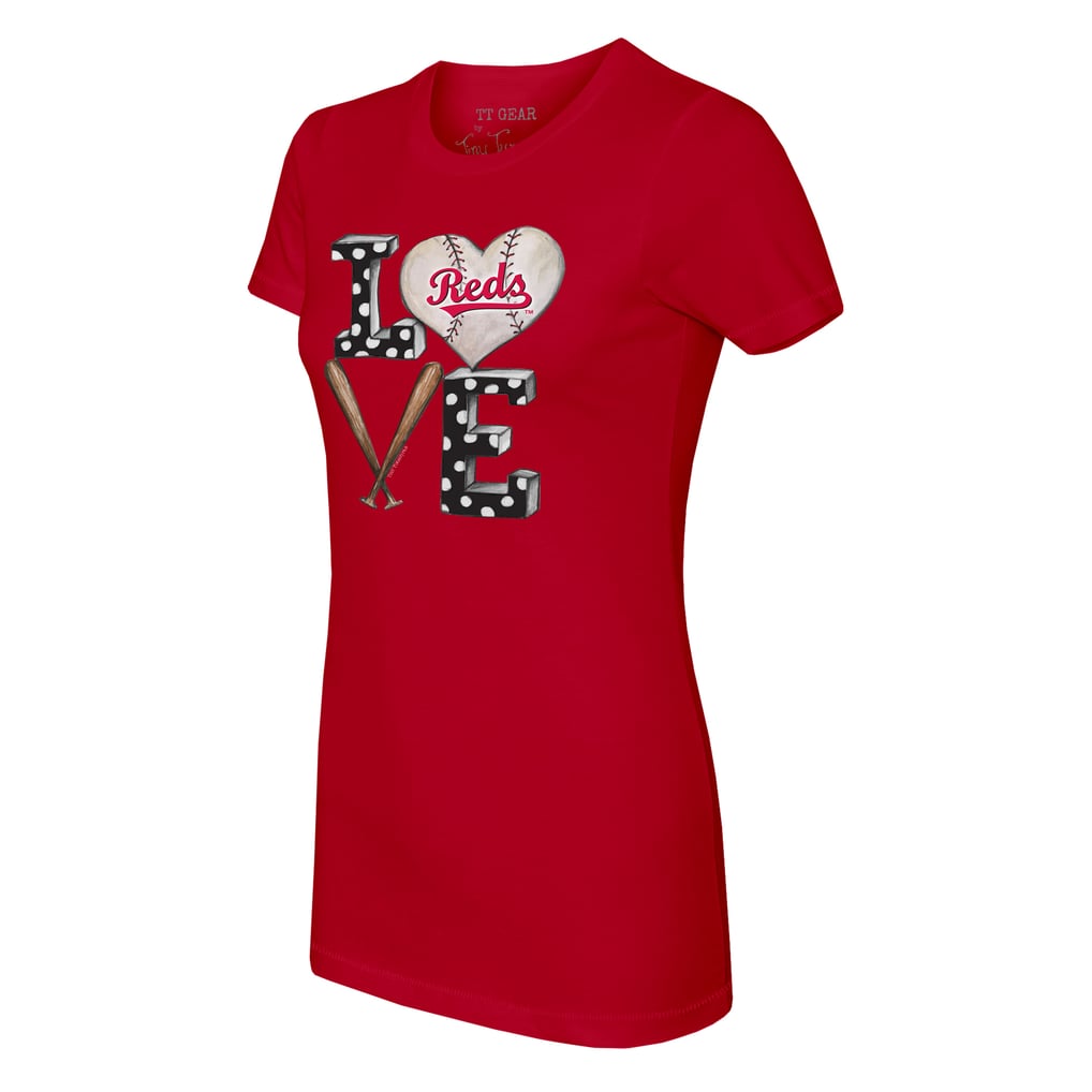 Cincinnati Reds Tiny Turnip Women's Baseball Love T-Shirt - Red