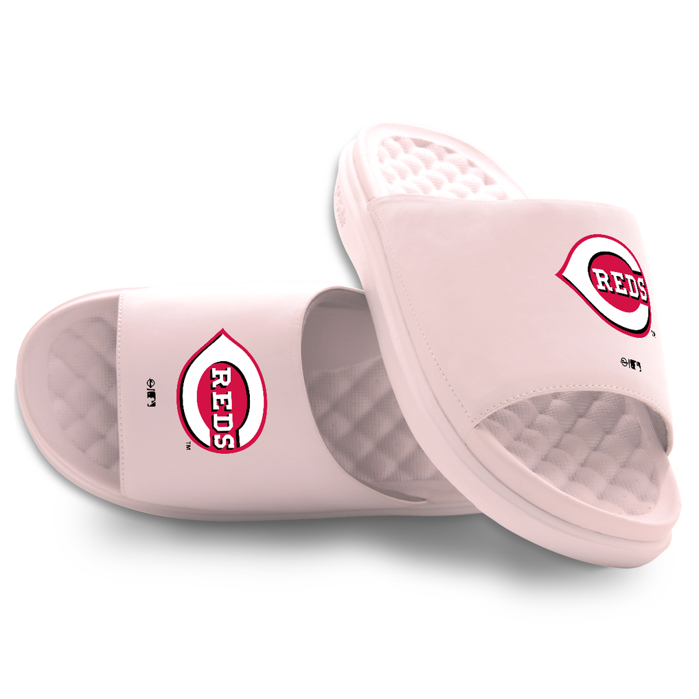 Cincinnati Reds ISlide Youth Primary Motive Slide Sandals - Pink