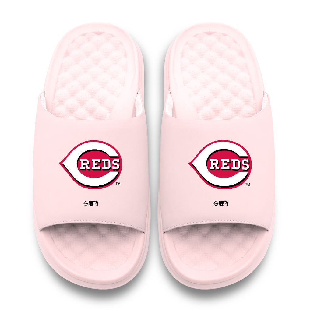Cincinnati Reds ISlide Youth Primary Motive Slide Sandals - Pink