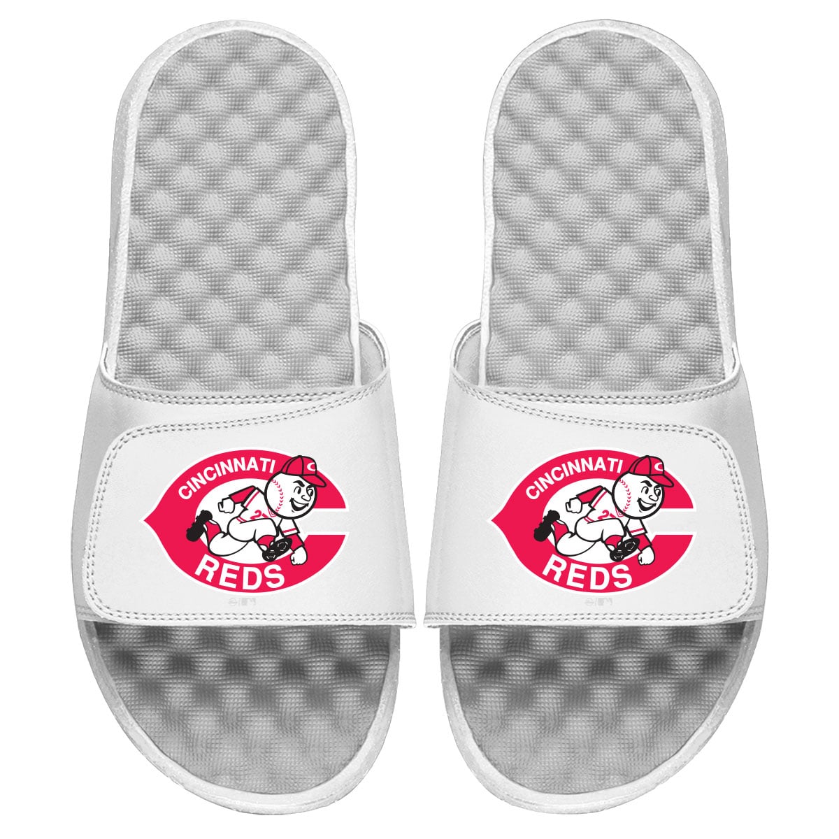 Youth Cincinnati Reds ISlide White Cooperstown Logo Slide Sandals