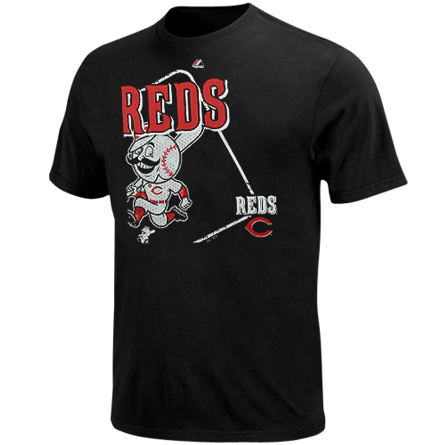 Youth Cincinnati Reds Majestic Black Compulsion To Win T-Shirt