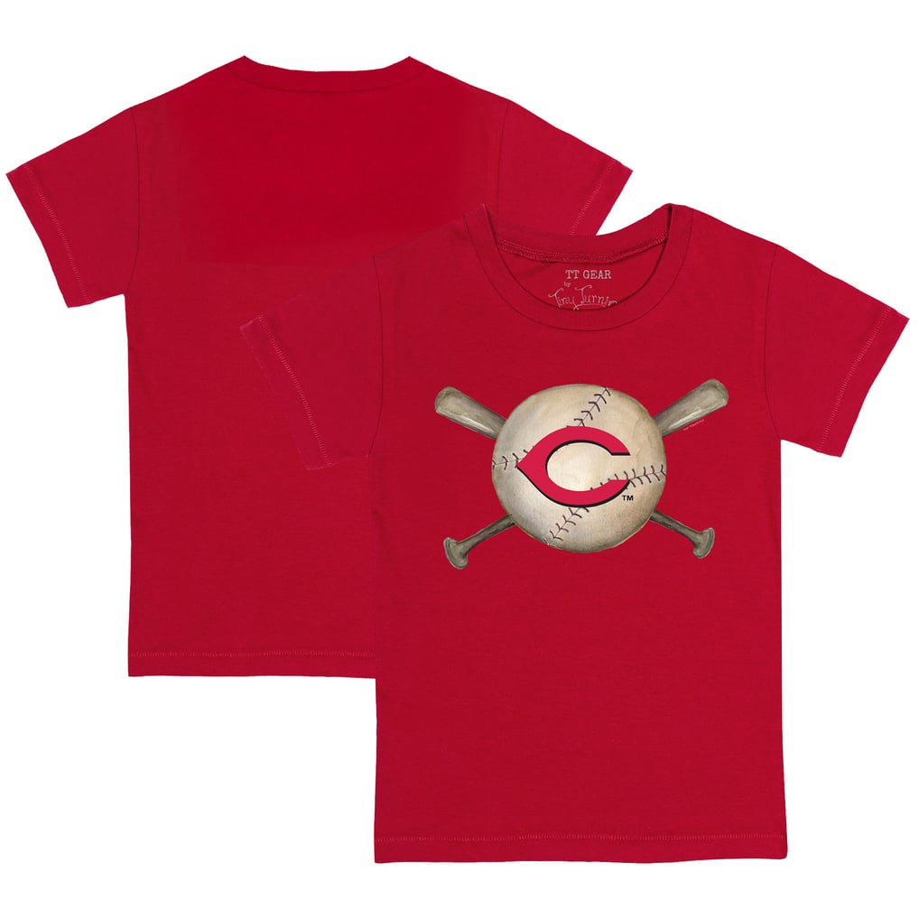 Cincinnati Reds Tiny Turnip Youth Baseball Cross Bats T-Shirt - Red