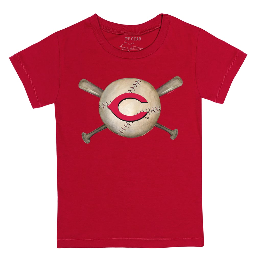 Cincinnati Reds Tiny Turnip Youth Baseball Cross Bats T-Shirt - Red