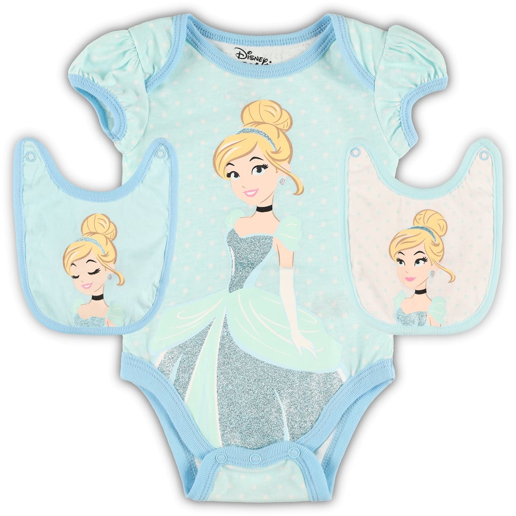  Cinderella Newborn & Infant Bodysuit & Bib Three-Pack Set - Blue