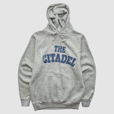 Citadel Bulldogs 80s Hooded Pullover Sweatshirt - Heather Gray - S by Fanatics Real Vintage