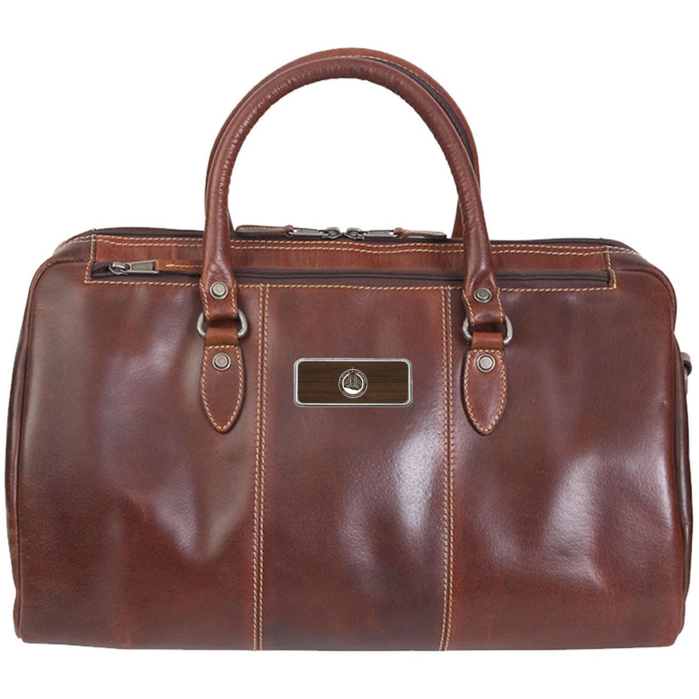 Claflin Panthers Logo Plate Niagara Canyon Duffel Bag - Brown