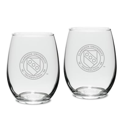 Clarkson Golden Knights 15oz. 2-Piece Stemless Wine Glass Set