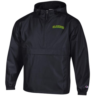 Clarkson Golden Knights Champion Packable Half-Zip Hooded Jacket - Black
