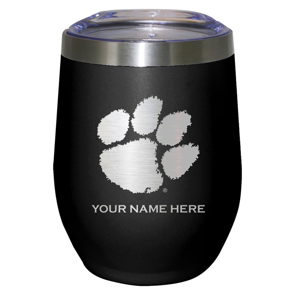 Clemson Tigers 12oz. Personalized Etched Stemless Tumbler - Black