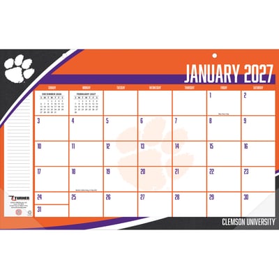 Clemson Tigers 17" x 11" Desk Pad Calendar