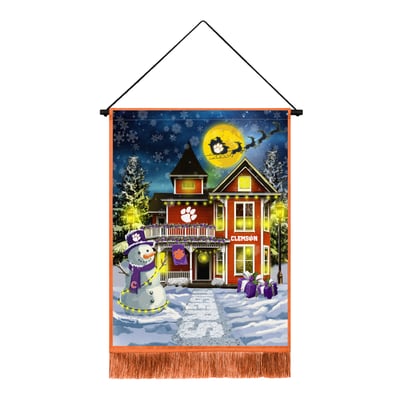 Clemson Tigers 18" x 24" LED Christmas Tapestry