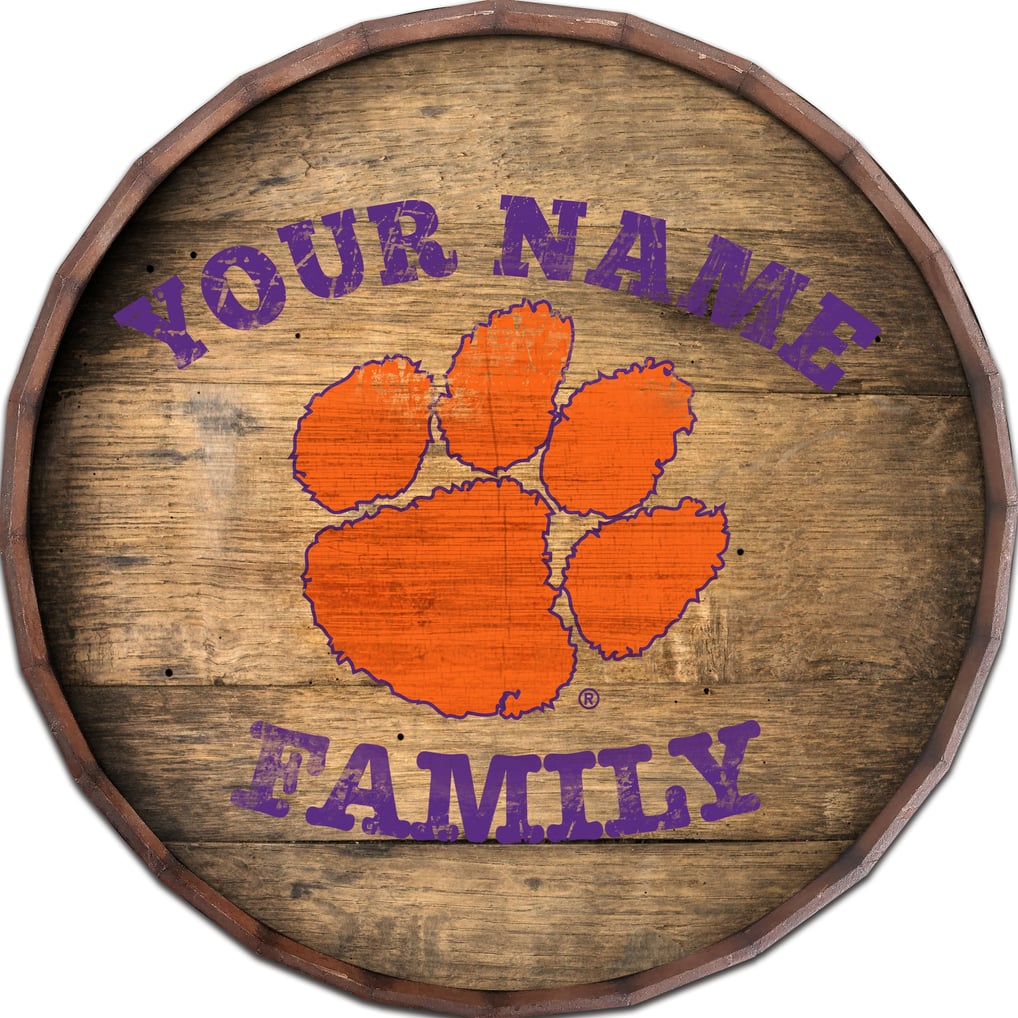 Clemson Tigers 24" Personalized Barrel Top