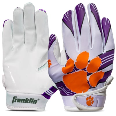 Clemson Tigers Franklin Sports  Youth Football Gloves 
