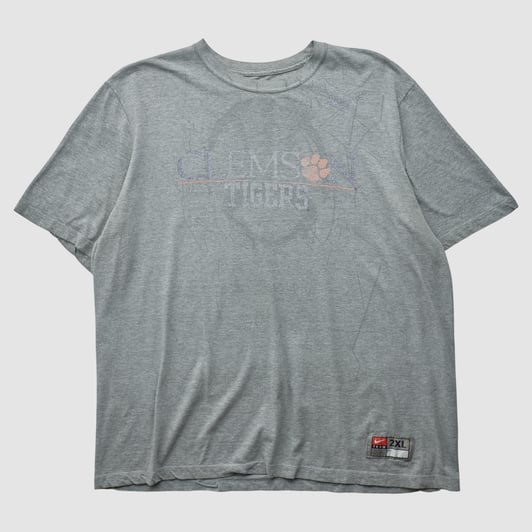 Clemson Tigers Nike 2000s T-shirt - Heather Gray - 2XL by Fanatics Real Vintage