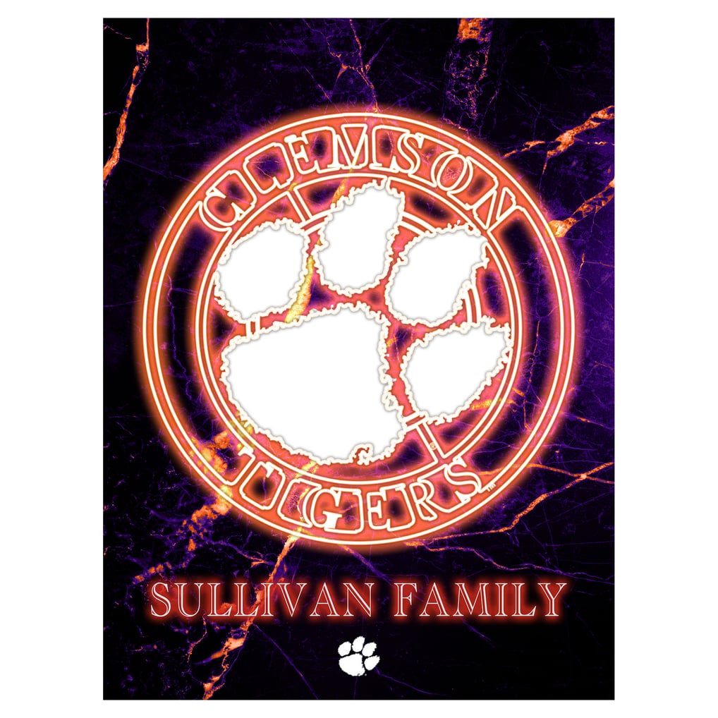 Clemson Tigers Personalized 12" x 16" Framed Art Print