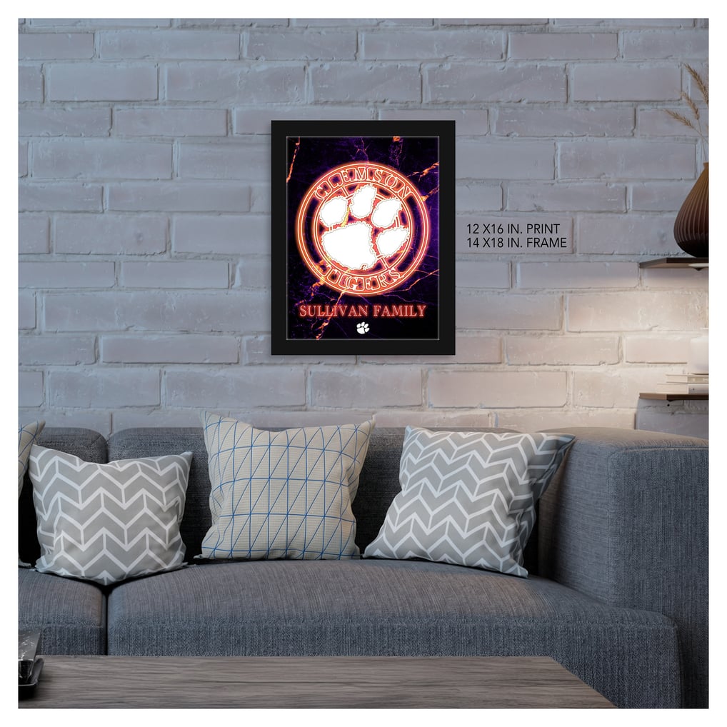 Clemson Tigers Personalized 12" x 16" Framed Art Print