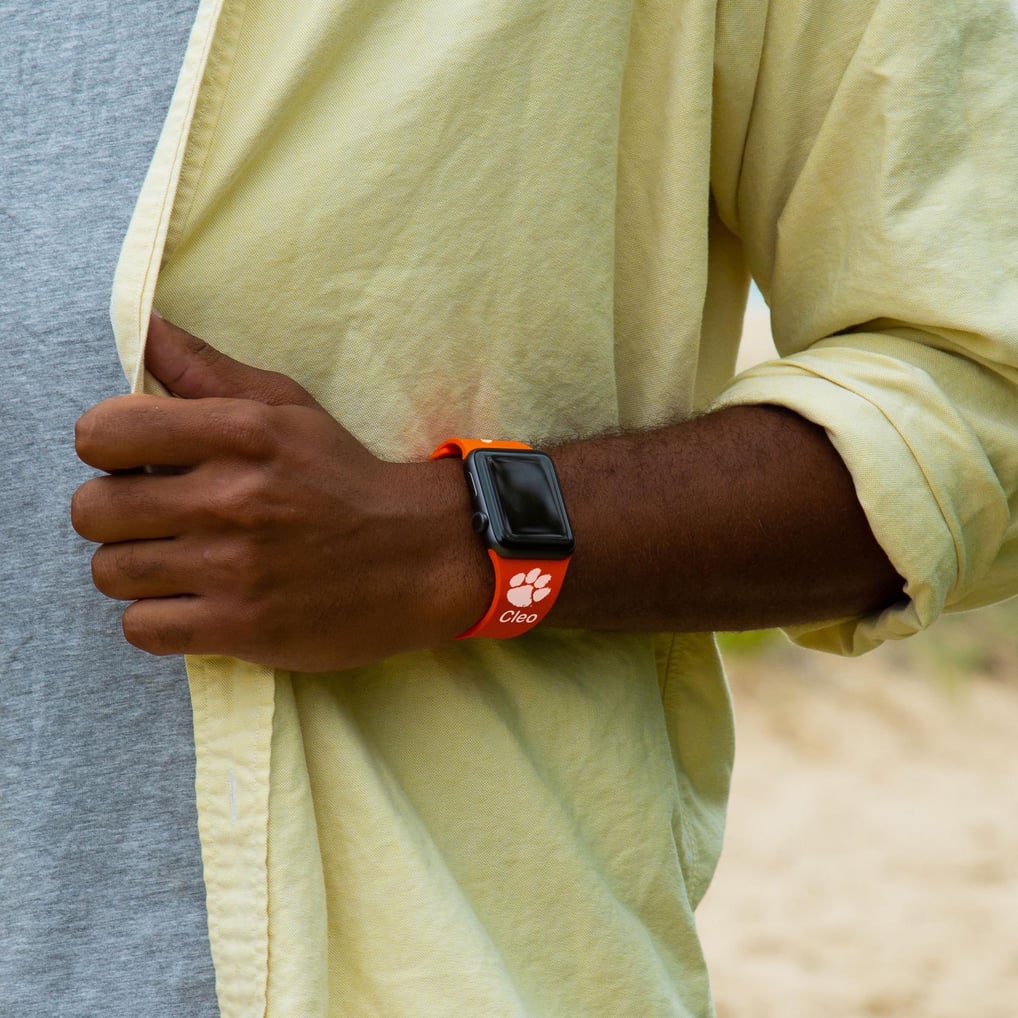 Clemson Tigers Personalized Silicone Apple Watch Band