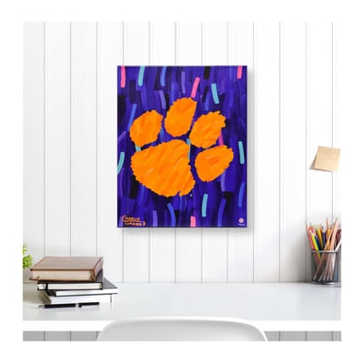 Clemson Tigers Fanatics Authentic Stretched 16" x 20" Embellished Canvas Giclee Print - Art by Charlie Turano III
