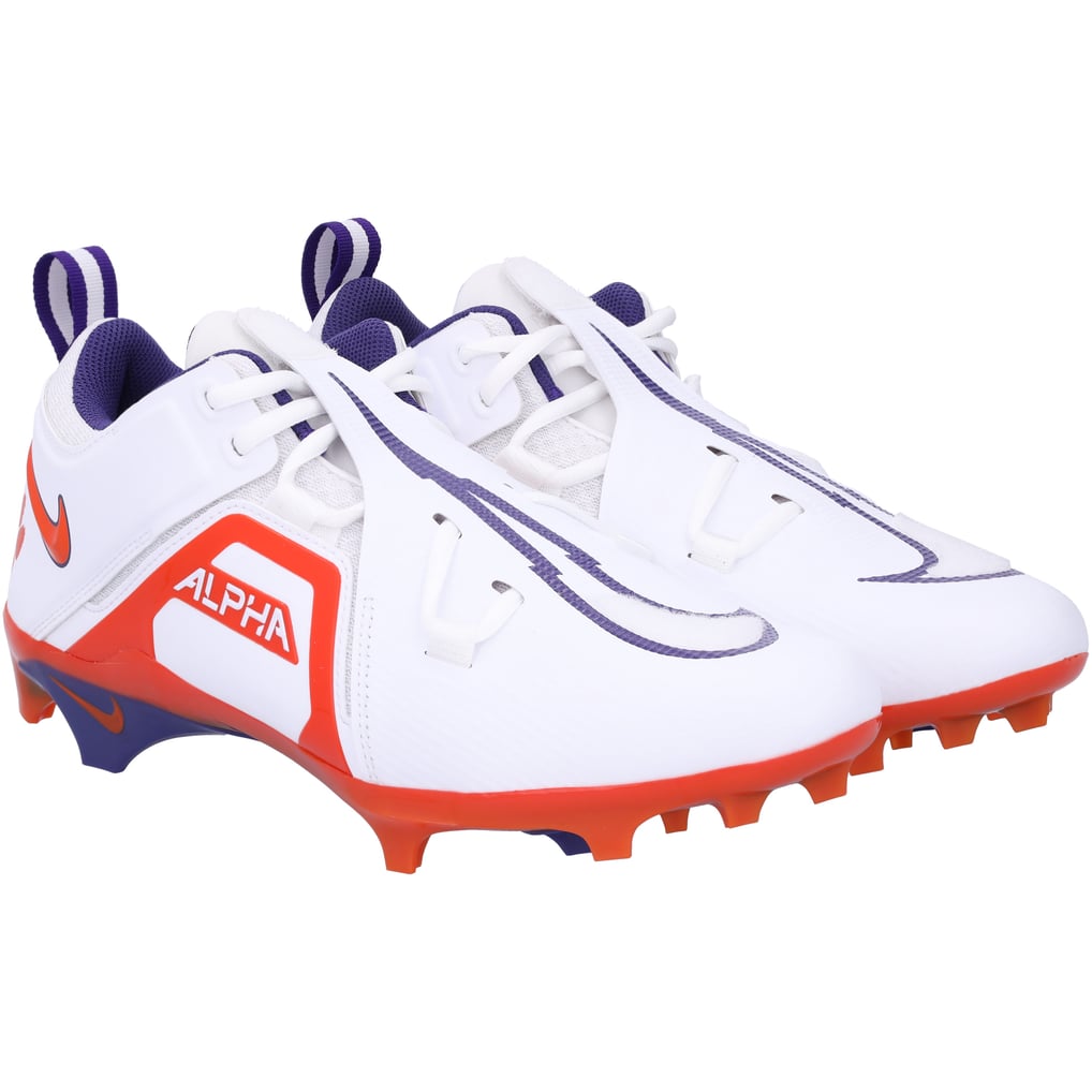Clemson Tigers Fanatics Authentic Team-Issued White Alpha Pro 3 Low Nike Cleats from the Football Program