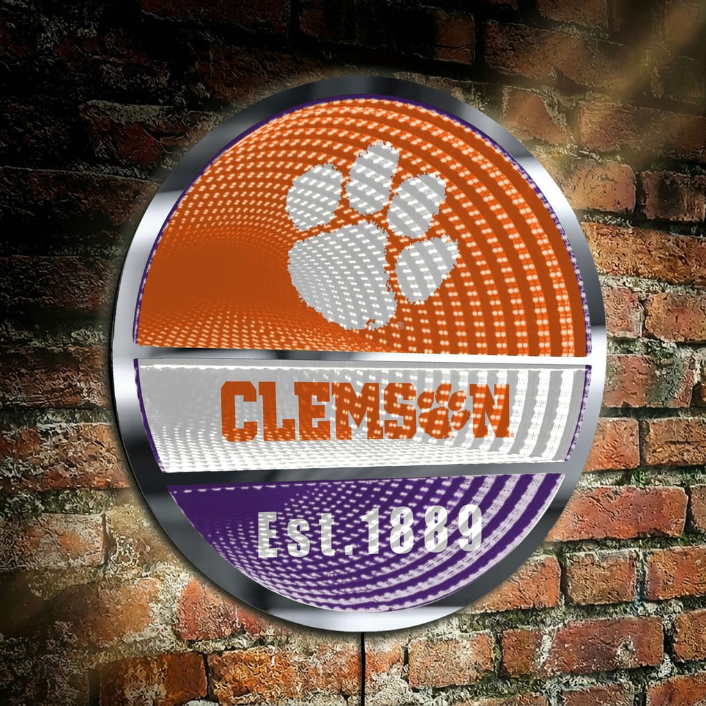 Clemson Tigers Three-Cell Circular Infinity Light