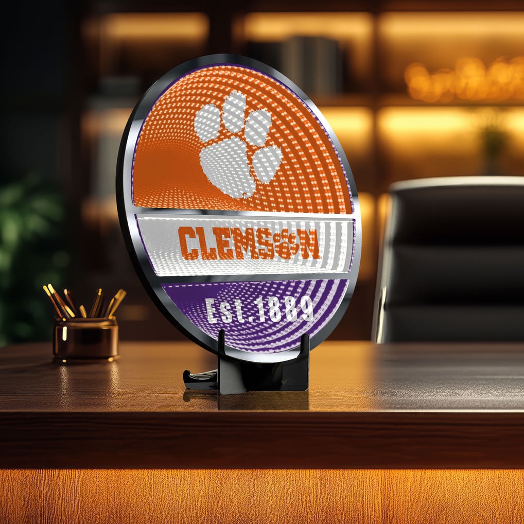 Clemson Tigers Three-Cell Circular Infinity Light