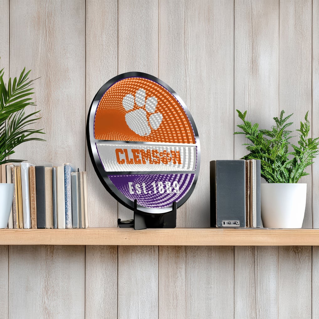 Clemson Tigers Three-Cell Circular Infinity Light