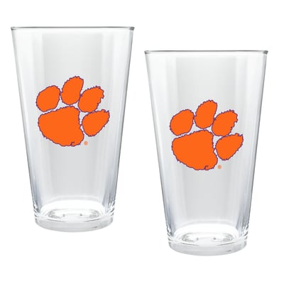 Clemson Tigers Two-Piece 16oz. Double Play Pint Glass Set