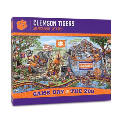 Clemson Tigers Fanpoint 10.5" x 28" Game Day at the Zoo 500-Piece Puzzle