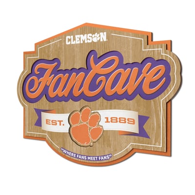 Clemson Tigers Fanpoint 12.5" x 17" Fan Cave Sign