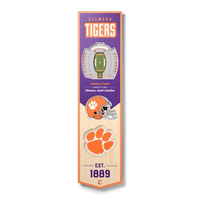 Clemson Tigers Fanpoint 8'' x 32'' 3D StadiumView Banner
