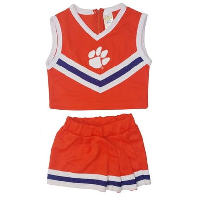 Clemson Tigers Little King Girls Toddler Two-Piece Cheer Top & Skirt Set - Orange