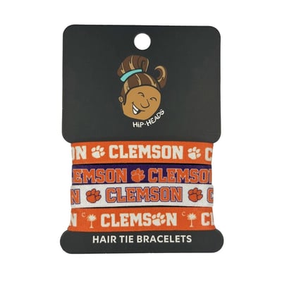  Clemson Tigers Hip Heads Four-Pack of Hair Tie Bracelets
