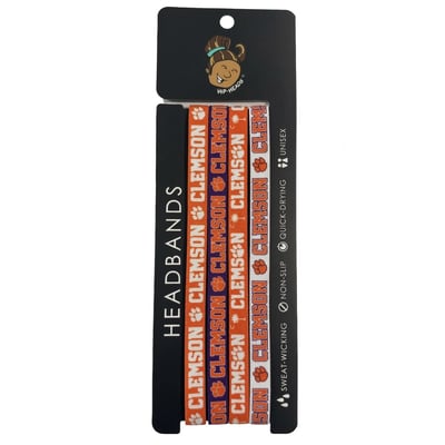  Clemson Tigers Hip Heads Four-Pack of Thin Headbands