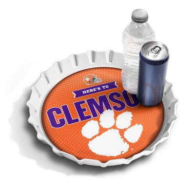 Clemson Tigers IDNA 13" Bottle Cap Serving Tray
