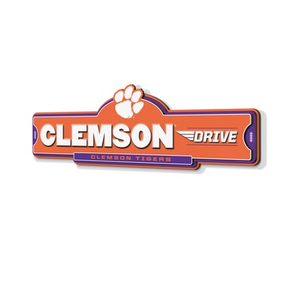 Clemson Tigers IDNA 3D Street Sign