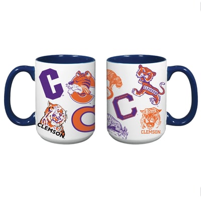 Clemson Tigers Indigo Falls Core College Vintage Medley Two-Pack Mug Set