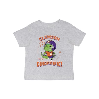 Clemson Tigers Vive La Fete Infant Dinorrific T-Shirt - Gray