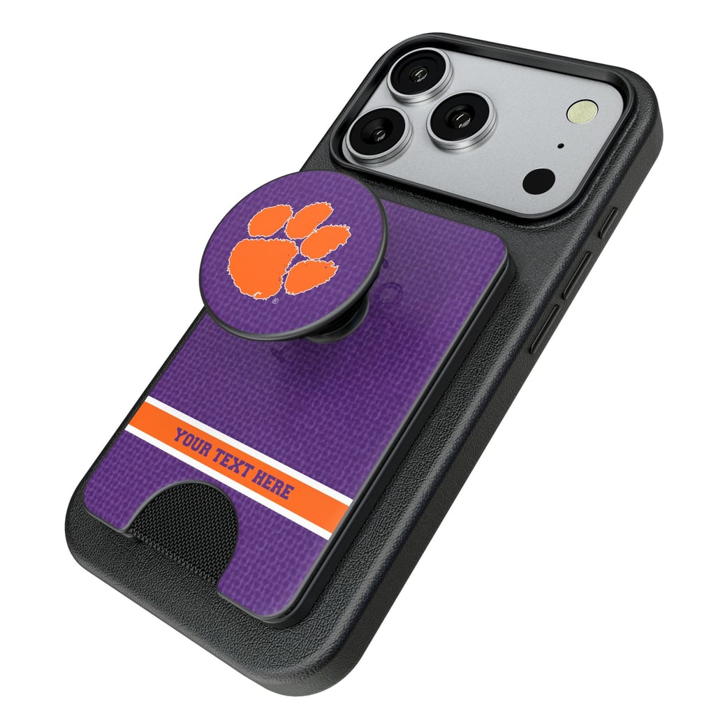 Clemson Tigers Keyscaper Personalized Endzone Solid PopSockets Magnetic Wallet