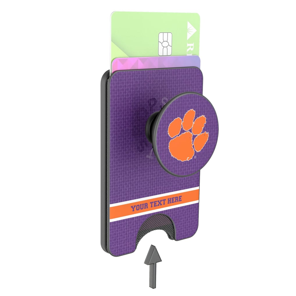 Clemson Tigers Keyscaper Personalized Endzone Solid PopSockets Magnetic Wallet