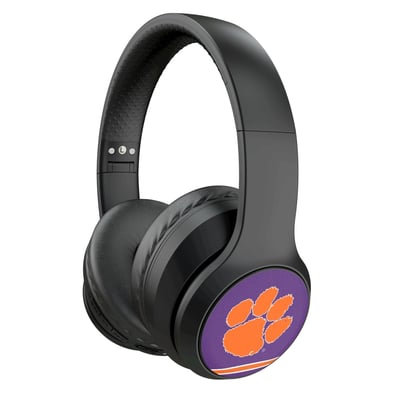 Clemson Tigers Keyscaper Stripe Wireless Bluetooth Headphones With Case