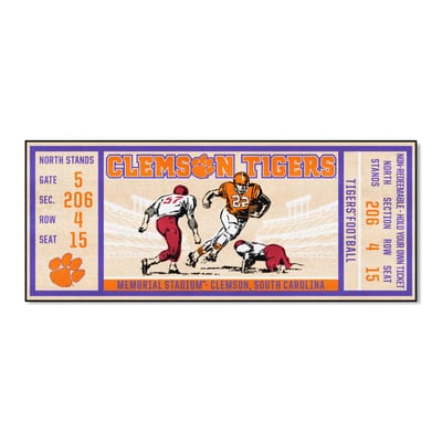 Clemson Tigers Logo Brands 30" x 72" Ticket Runner