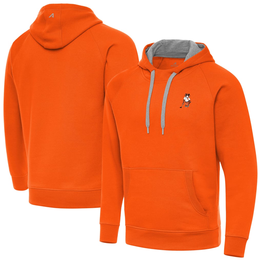 Antigua Clemson Standing Tiger Golf Victory Pullover Hoodie - Orange