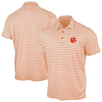 Clemson Tigers Antigua Space Stripe Polo - Orange