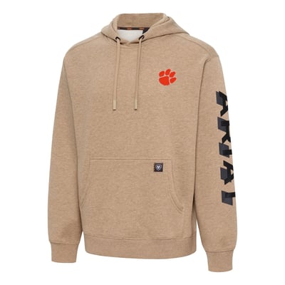  Clemson Tigers Ariat Rebar Lightweight Logo Hoodie - Oatmeal