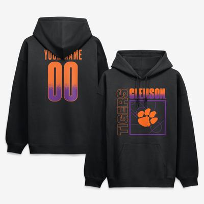 Clemson Tigers Big & Tall Home Court Pop Personalized Any Name & Number Hoodie - Black